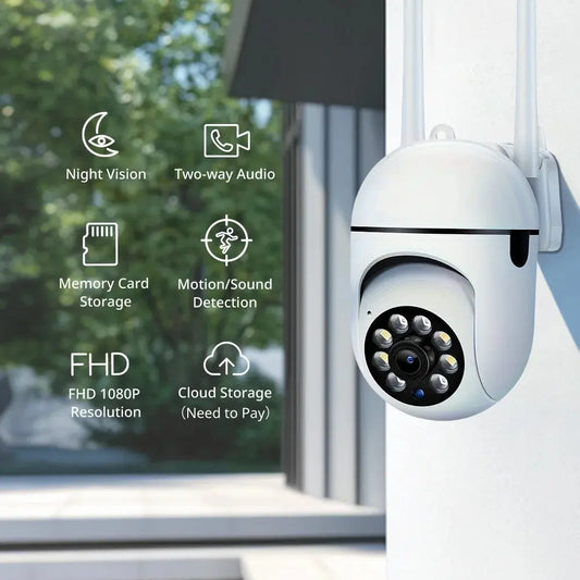 Set 2 Camere de Securitate WIFI 1080P pentru Interior / Exterior cu Vedere Nocturnă și Audio Bidirecțional