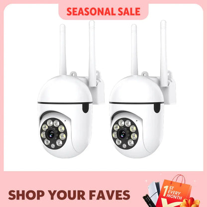 Set 2 Camere de Securitate WIFI 1080P pentru Interior / Exterior cu Vedere Nocturnă și Audio Bidirecțional