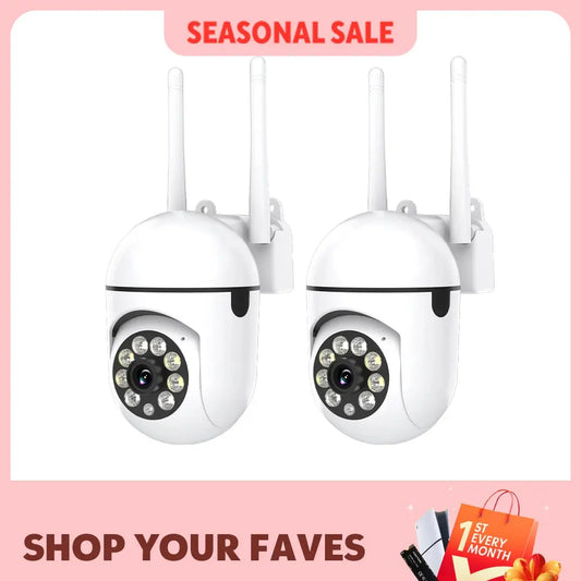 Set 2 Camere de Securitate WIFI 1080P pentru Interior / Exterior cu Vedere Nocturnă și Audio Bidirecțional