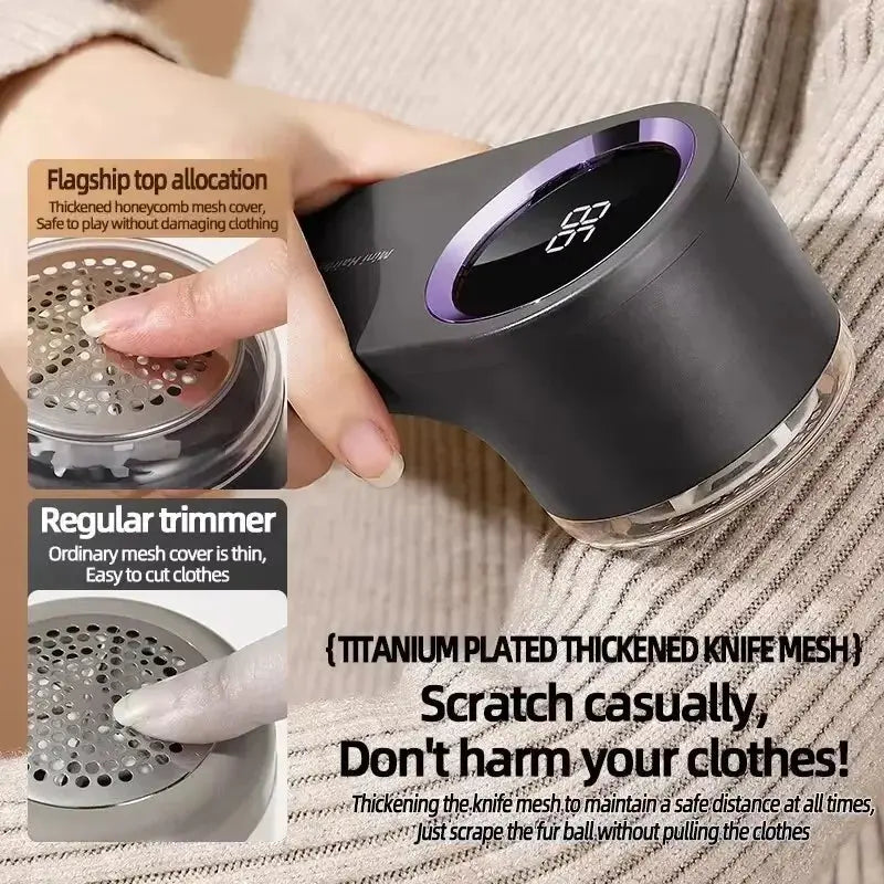 Aparat Electric pentru Îndepărtarea Scamelor cu Afișaj LED - Reîncărcabil USB