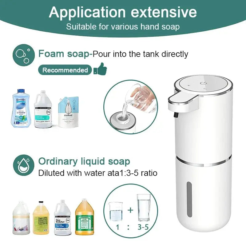 Dozator Automat de Săpun Spumă 380 ml cu Senzor și Încărcare USB