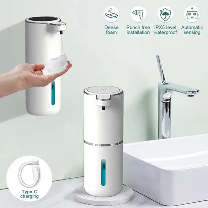 Dozator Automat de Săpun Spumă 380 ml cu Senzor și Încărcare USB